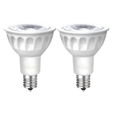 Imagem de LIDESENMO Pacote com 2 lâmpadas de holofote LED E17 regulável 120V 50W substituição de halogênio E17 tipo base intermediária 5W R14 lâmpada refletora para armário de leitura de mesa armário Curio
