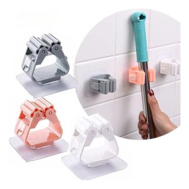 Imagem de Suporte Vassoura Rodos Organizador Porta Gancho Adesivo - jd drop mamo