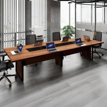 Imagem de Mesa Reunião 3,60m Corporativa 6 Pessoas c/ Cx de Tomadas F5 - F5 Offi