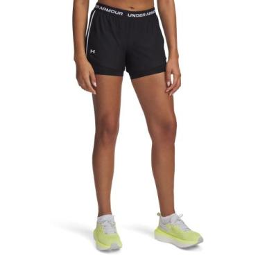 Imagem de Shorts de Treino 2 em 1 Under Armour Tech Play Feminino, Preto, P