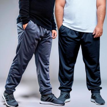Imagem de KIT 2 Calça Masculina Jogger Plus Size Tecido Helanca Flanelada-Masculino