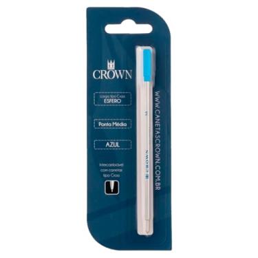 Imagem de Carga Para Caneta Crown Padrão Cross Refil Esferográfica Original Azul CA12009A (4)