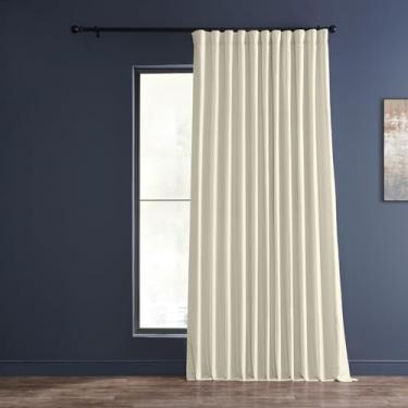 Imagem de HPD Half Price Drapes PDCH-KBS2BO-84-DW Cortina blackout extra larga vintage texturizada Faux Dupioni (1 painel), 252 x 213 cm, Off White