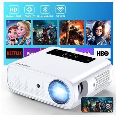 Imagem de Mini Projetor 4K com Wi Fi, Bluetooth e Projeção de até 300 Polegadas, 110v, GROVIEW JQ818C, Branco