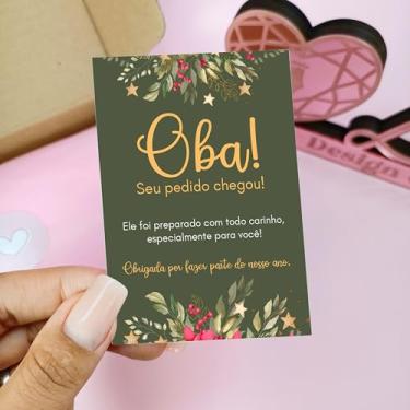 Imagem de 100 Folhetos Boas Festas Oba Verde - Natal 7x10cm