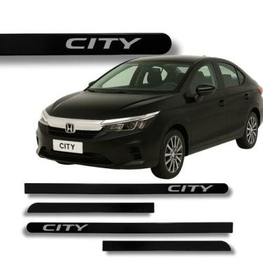 Imagem de Jogo de Friso Honda City Preto Cristal Ponta Redonda Lateral