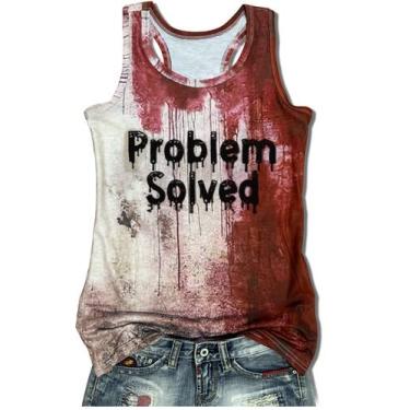 Imagem de Tank Top CHUNTIANRAN Problem Solved Bloody Graphic Large