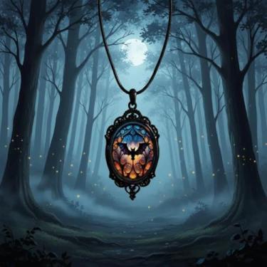 Imagem de Colar gótico colorido com pingente de sol e lua para mulheres, corrente de corda ajustável com pingente de vidro vintage, acessórios punk bruxos para o dia dos namorados, joias de Halloween