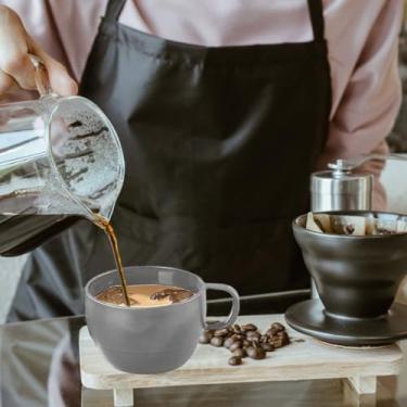 Imagem de 1 xícara reutilizável, xícara de café de plástico, para casa e acampamento, copo de água com palha, para café, bebida, água, chá, suco e leite, pode ser lavado na lava-louças (cinza)