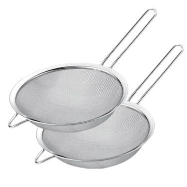 Imagem de Kit 2 Peneira Coador Inox 12cm Tela Fina de Cozinha para Farinha Chá Suco Farofas Multiuso Universal
