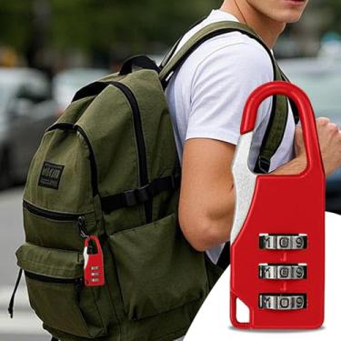 Imagem de Mini cadeado de combinação para mochila, bagagem, mala, caixa de lápis, trava segura de 3 dígitos, trava de viagem portátil para escola, escritório e uso doméstico