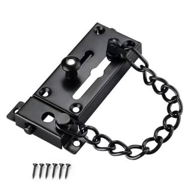 Imagem de Cadeado de corrente engrossado segurança anti-roubo durável porta janela parafusos casa (preto)