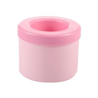 Imagem de Bandeja de gelo cilíndrica com tampa à prova de vazamento – Máquina de fazer copos de gelo de silicone de congelamento rápido para geladeira, coquetel portátil e acessório de bebida (rosa)