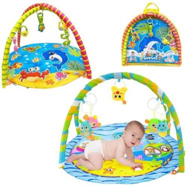 Imagem de Tapete de Atividades Infantil Bebe com Arco Colorido Chocalho - Toy Ki