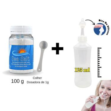 Imagem de Kit Sal De Lavagem Nasal 100g + Dispositivo Nasal Bico Reto - Ecommerc