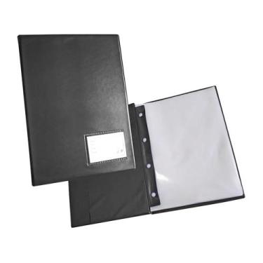 Imagem de Pasta catálogo Acp com 100 plásticos preto