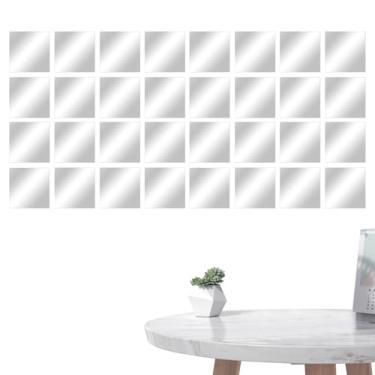 Imagem de Folha de espelho de acrílico, espelhos decorativos de parede | Acessórios decorativos de banheiro sem perfuração para vestiário corredor porta loja de roupas academia