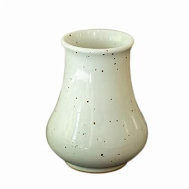 Imagem de Yalych Vaso decoração escritório vaso artesanal jingdezhen cerâmica áspera pequeno vaso antigo estilo japonês antigo vaso de cerâmica chinesa decoração de sala de estar decoração de casa (cor: branco)