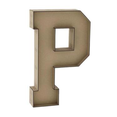 Imagem de Letra Caixa Grande P Mdf 70Cm De Altura Decoração Festa - Doce Arte Em
