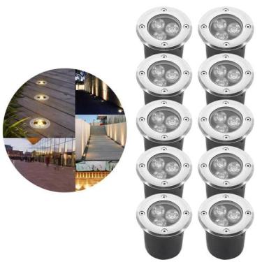 Imagem de 10 Balizadores Spot Blindado Led Smd 3W Branco Quente Bivolt - Mgc