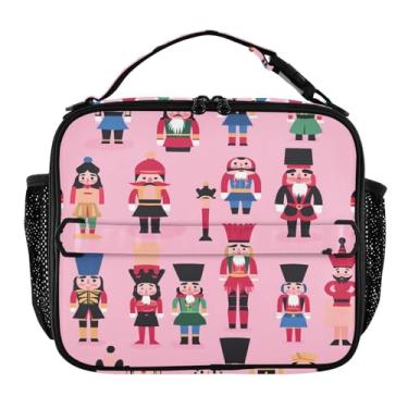 Imagem de Blueangle Lancheira de personagens de quebra-nozes de Natal para homens, mulheres e adultos, lancheira pequena para trabalho de escritório, piquenique - bolsa térmica portátil reutilizável (505)