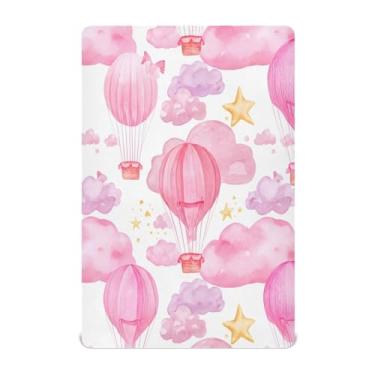 Imagem de KEEPREAL Jogo de lençol com elástico para meninos e meninas, macio, respirável, confortável, balões de ar quente, para berço padrão e colchão infantil #36