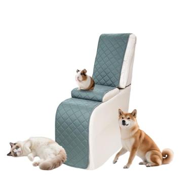 Imagem de ROFASVCO Capas de sofá reclináveis seccionais para sofá reclinável em forma de L, 1 peça lavável de canto reclinável para console central (capa de console, azul empoeirado)