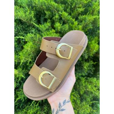 Imagem de Sandália Papete Original com Fivela feminina Leve Macia, Marrom, 38