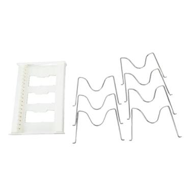 Imagem de QANYEGN Organizador da cremalheira do potenciômetro, organizador ajustável da bandeja do tamanho do anti deslizamento, suporte expansível da tampa do potenciômetro para a cremalhei (Branca)