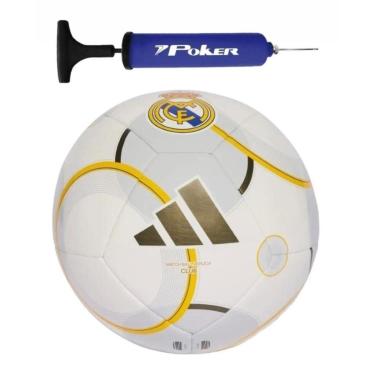 Imagem de Kit Bola Adidas Futebol de Campo Real Madrid Club + Bomba de Ar Azul-Unissex