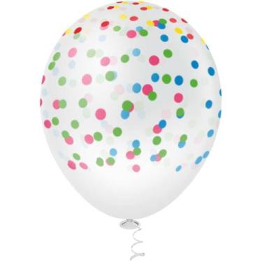 Imagem de Balão Decorado Nº010 Confete Clear Colorido - Planeta Brinquedos