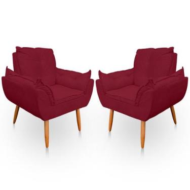 Imagem de Kit 2 Poltrona Opala para Sala e Quarto Suede - LH Decor - Los Hermano