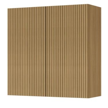 Imagem de Armário Aéreo De Cozinha 0,80m 2 Portas Canelado 100% Mdf Cléo Raissa Madeirado Nesher