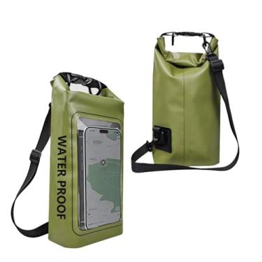 Imagem de Sacolas de Tela Saco Seco para Equipamento Trekking Derivação Rafting Surf Kayak Esportes Náutica e Camping com PVC Cinto Ombro Removível Design Rolamento Superior