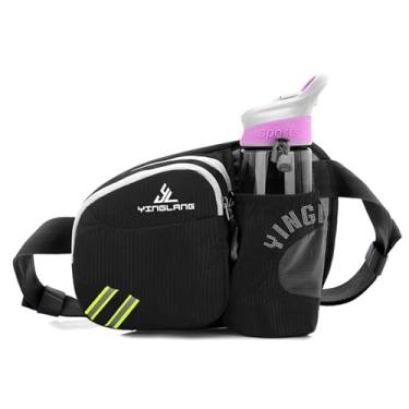 Imagem de Bolsa Cintura para Garrafa de Água Ciclismo Esportiva Corrida Trilhada Leve Nylon Respirável Grande Capacidade Armazenamento Portátil Chaves Carteira Celular
