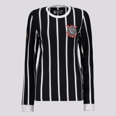 Imagem de Camisa Corinthians Democracia Manga Longa Feminina Preta-Feminino