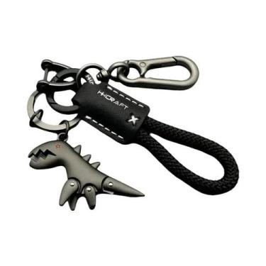 Imagem de Chaveiro De Metal Com Corda Trançada De Couro, Decoração Para Motocicl