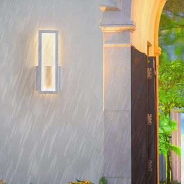 Imagem de GZZBMY Luzes de parede LED Externas IP65 Iluminação de parede de metal à prova d'água Design minimalista moderno Lâmpada de parede acrílica Interior/exterior para jardins Corredor Terraço Escadaria