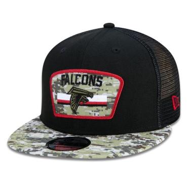 Imagem de BONE 9FIFTY TRUCKER ATLANTA FALCONS SALUTE TO SERVICE NFL SNAPBACK ABA RETA PRETO PRETO NEW ERA-Masculino