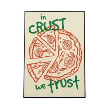 Imagem de Pôster De Arte De Parede Retro Italiano Com Pizza, Ramen, Vinho E Quei