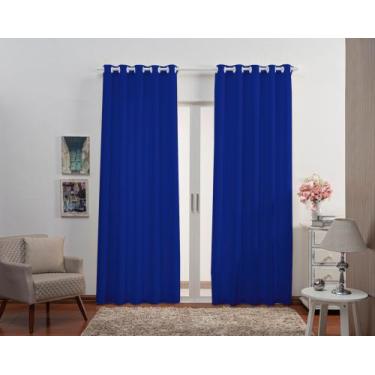 Imagem de Cortina Oxford Tecido 3,00x2,80 sala/quarto-Azul Royal - Filomena