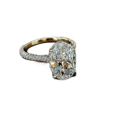 Imagem de Anéis de noivado de zircônia cúbica branca oval banhado a ouro, alianças de compromisso, festas noturnas, presentes de dia dos namorados, alianças de eternidade para mulheres, 10, Cobre, Sem pedra