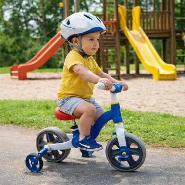 Imagem de Bicicleta Infantil de Equilíbrio 2 em 1 com Rodinhas Removíveis Azul B