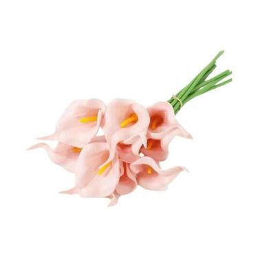 Imagem de 5 Peças De Flores Artificiais De Lírio Calla Em PU Para Decoração De C