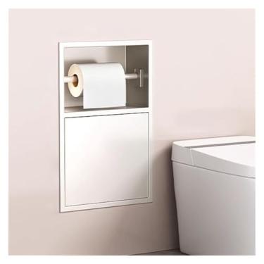 Imagem de Nicho de chuveiro de aço inoxidável – Prateleira organizadora embutida para banheiro, armazenamento de alcova embutido para cozinha, sala de estar e quarto – Suporte de chuveiro branco durável.