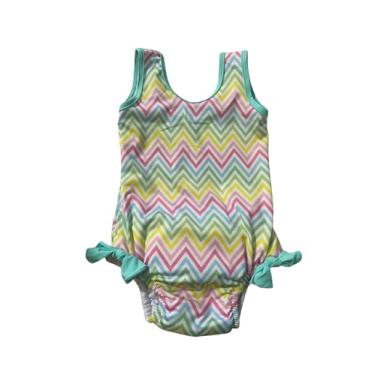Imagem de Maiô com fralda de Banho Reutilizável para Piscina e Natação Infantil Chevron (06 a 12 meses)