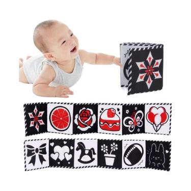 Imagem de Livro Sensorial Preto E Branco Para Bebês De 0 a 12 Meses, Brinquedo M