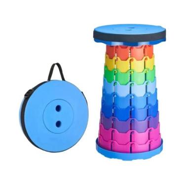 Imagem de Banquinho Portátil Dobrável Com Altura Ajustável Para Camping, Pesca E