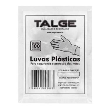 Imagem de Luva Descartável de Plástico Tamanho M C/100 Unidades Talge