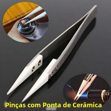 Imagem de Pinça De Ponta Fina De Aço Inoxidável Com Ponta De Cerâmica Resistente